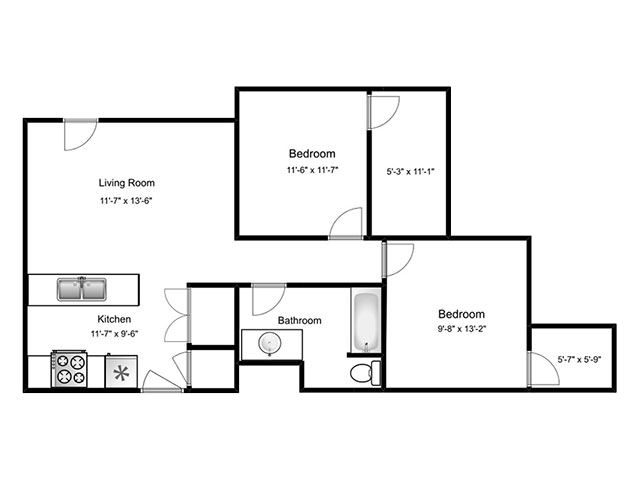 Floorplan for West Station Apartments
