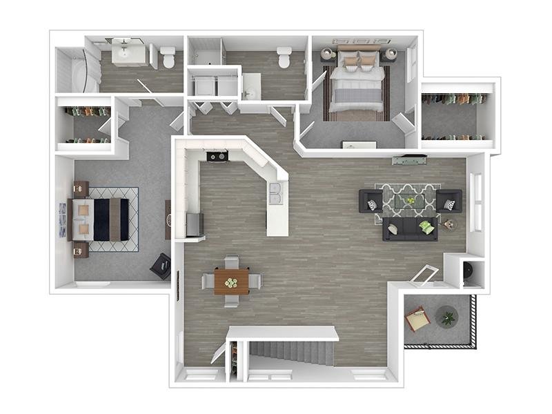 2x2up floor plan