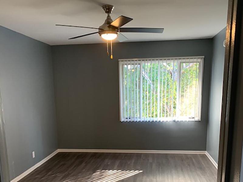 Bedroom with Ceiling Fan | Verdugo Mesa Apartments