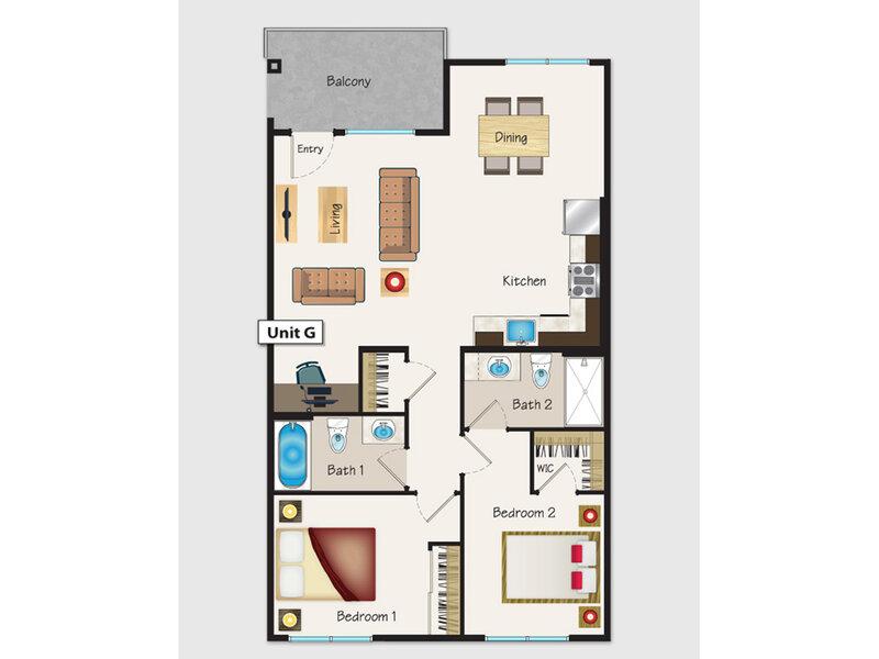 Brio on Broadway Apartments Floor Plan brio2x2g