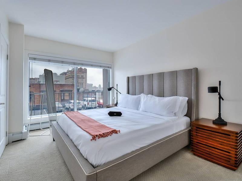 Bedroom with Balcony | The Pinnacle at Nob Hill Apartments