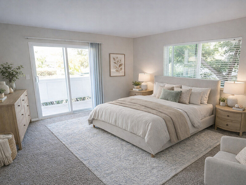 Bedroom with Sliding Glass Door | McInnis Park