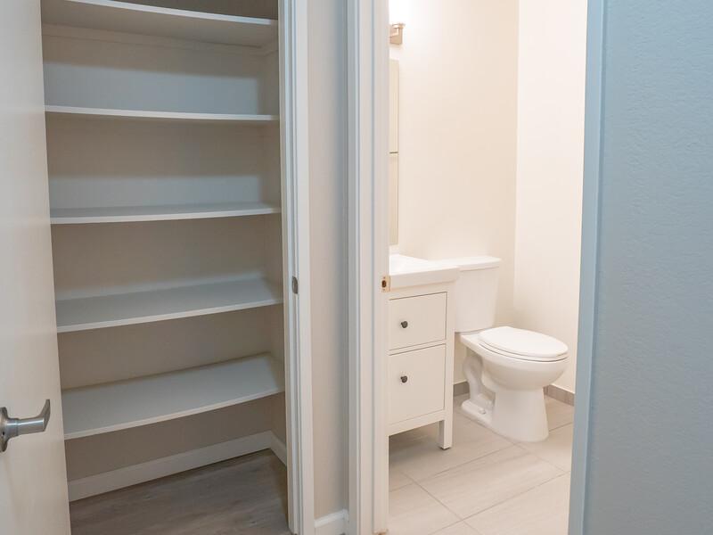 Closet and Bathroom | McInnis Park Apartments in San Rafael, CA