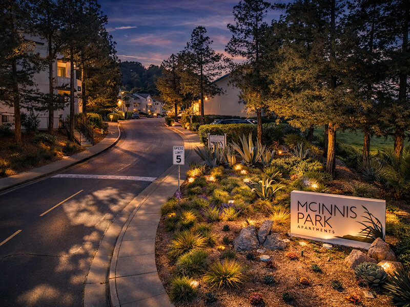 Entrance to Apartment Building with Monument Sign | McInnis Park