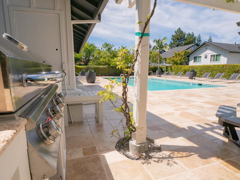 2 BR Apartments in San Rafael CA - McInnis Park - Poolside BBQ Area with Grill Station