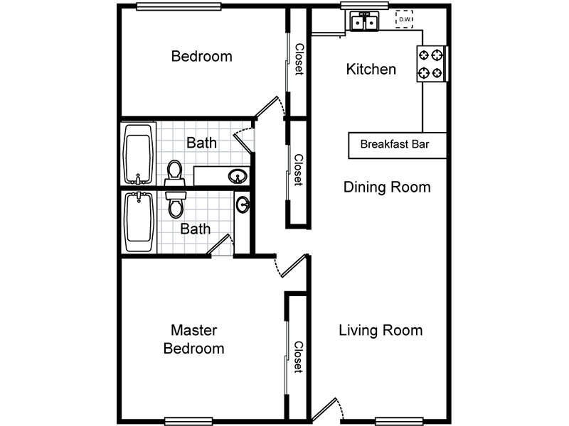 2 Bedroom 2 Bathroom (Northside)