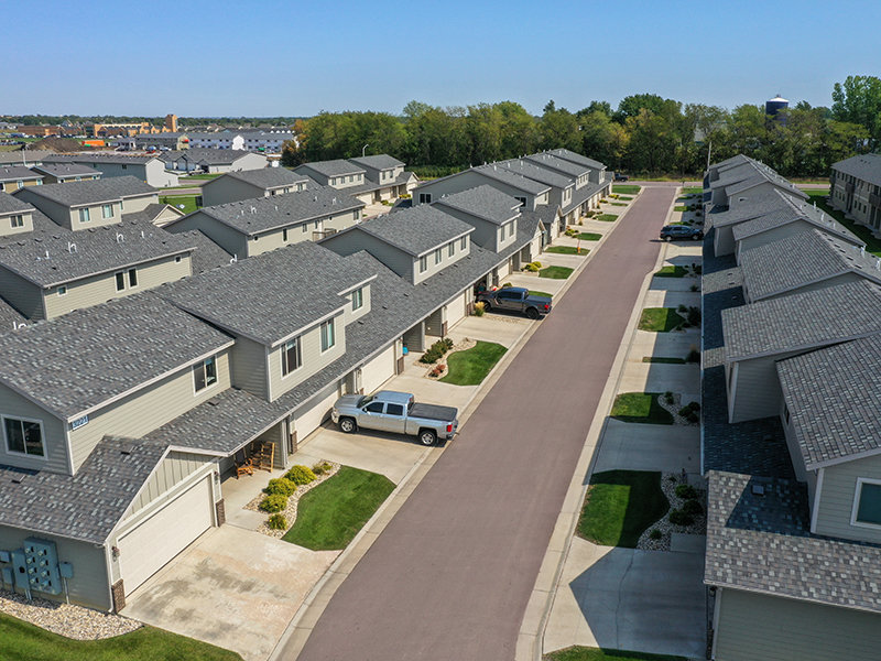 Aerial View of Townhomes | 41st Street Commons in Sioux Falls, SD