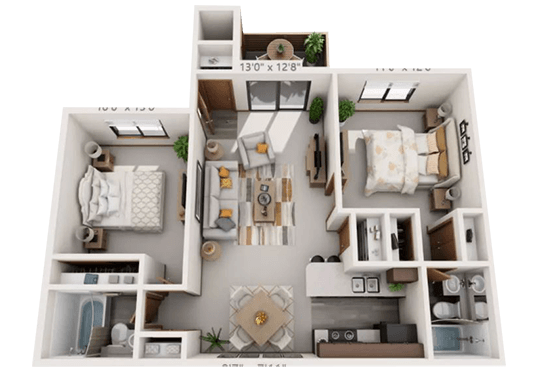 Floorplan for Parkside Commons Apartments