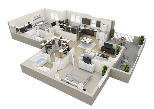 Floorplan for Tempo at Riverpark Apartments
