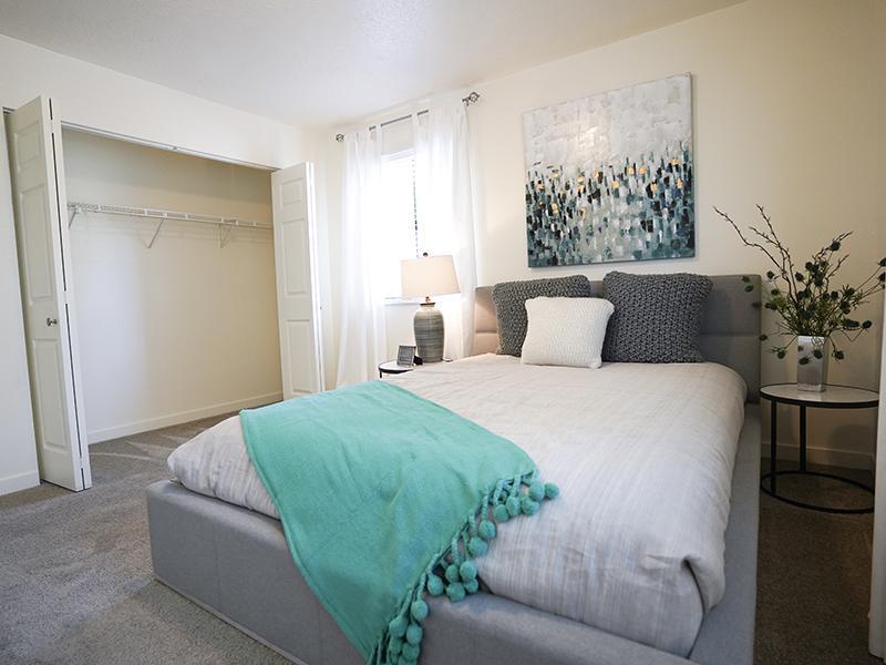 Bedroom with Closet | Goldstone Place Apts