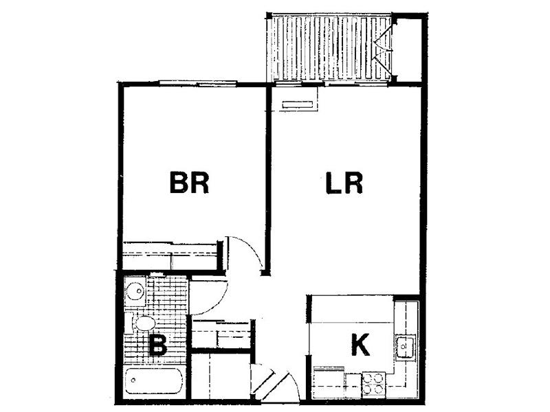 Villa de Guadalupe Apartments Floor Plan 1 Bedroom 1 Bath