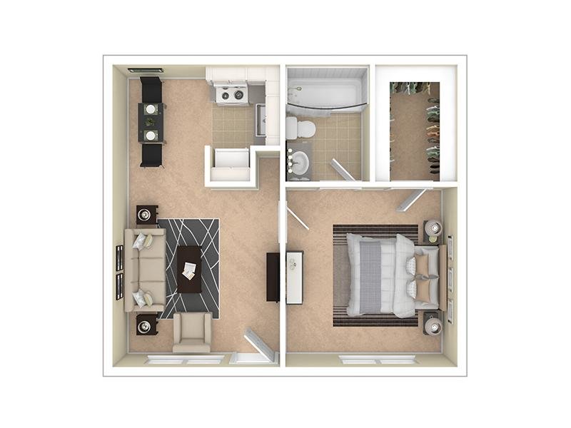 1 Bedroom A floor plan at Willowridge