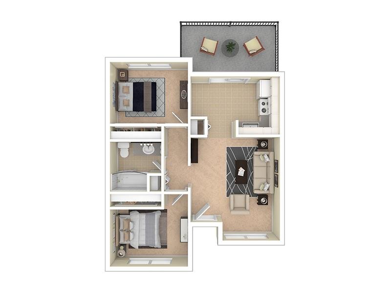 2 Bedroom A floor plan at Willowridge