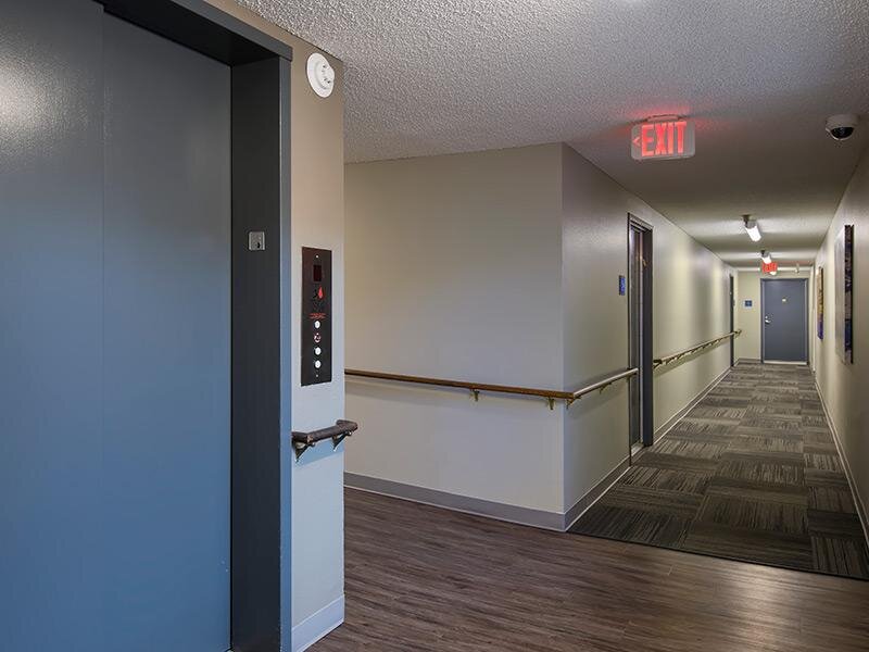 Elevator and Hallway | Beverly Park Senior Apartments Los Angeles, CA