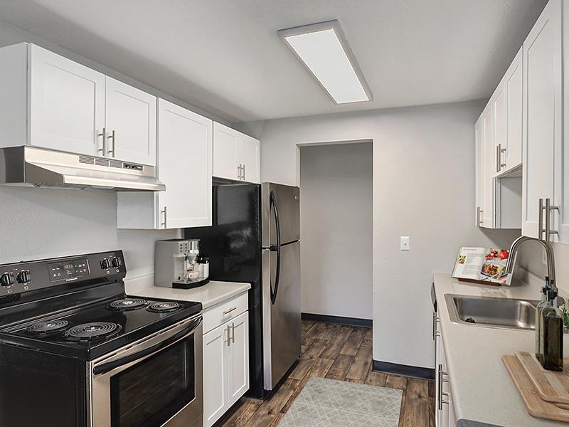 Kitchen with Stainless Steel Appliances | Portola Bridge Creek Apartments