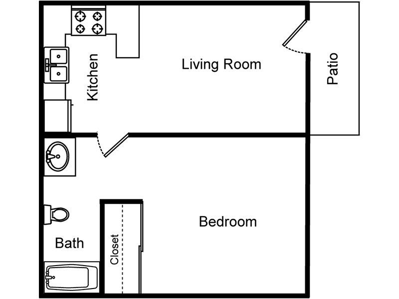The Carson apartment available today at Reno Villas in Las Vegas