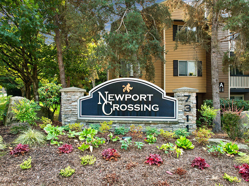 Newport Crossing Sign | Newport Crossing Apartments in Newcastle, WA