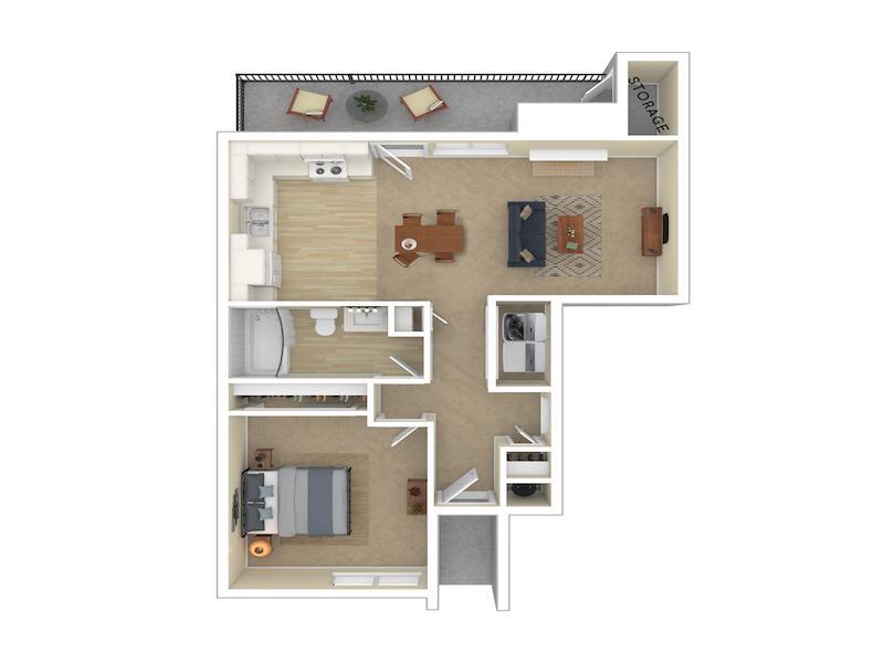 1 Bedroom 1 Bathroom Floorplan at Veri Vancouver