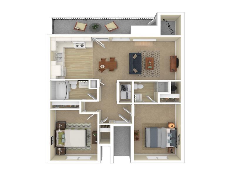 2 Bedroom 2 Bathroom Floorplan at Veri Vancouver