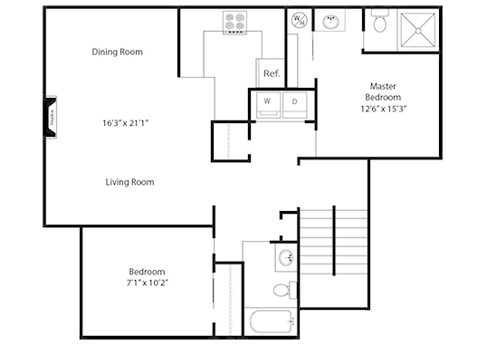 Floorplan for Creekside Village Apartments