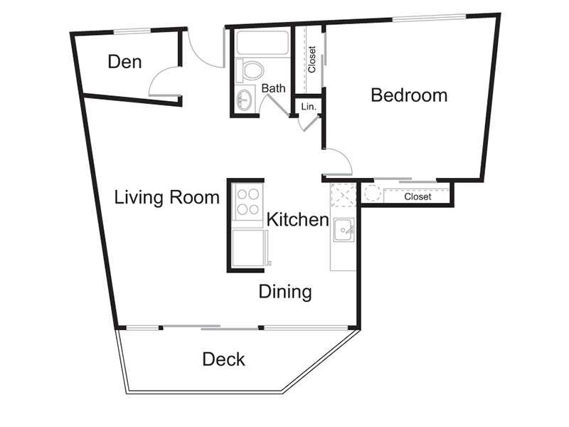 1 Bed 1 Bath 637