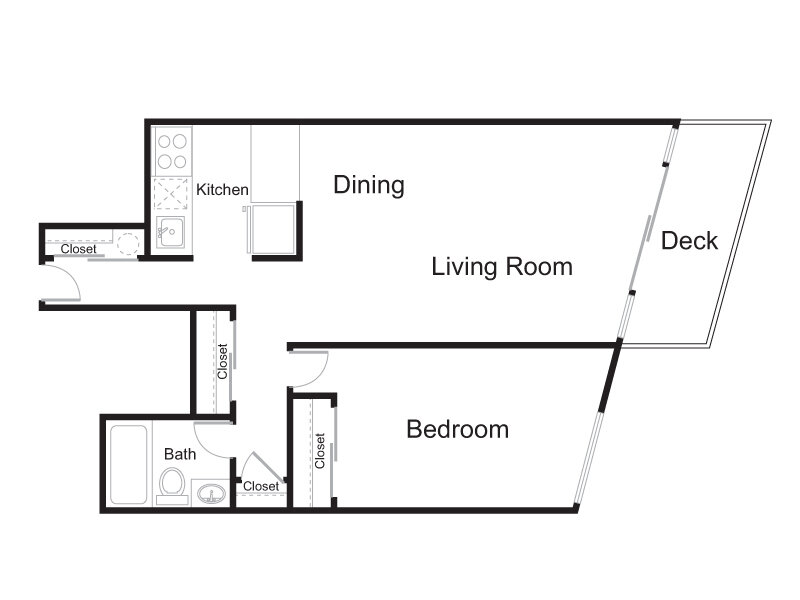 1 Bed 1 Bath 780