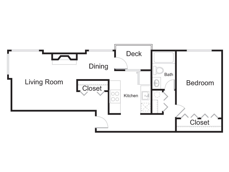 1 Bed 1 Bath 683 B