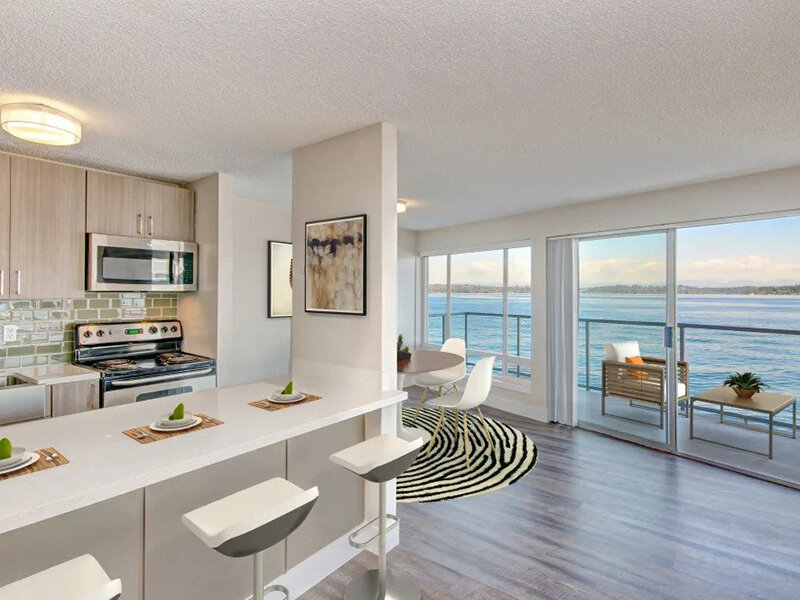 Kitchen and Dining Space | Lakefront on Washington Apartments in Seattle, WA