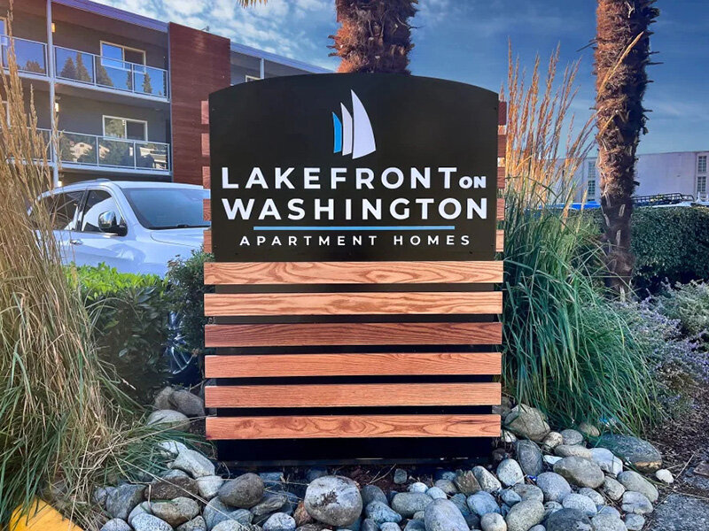 Lakefront on Washington Sign | Lakefront on Washington Apartments in Seattle, WA