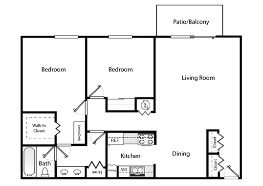 Floorplan for The Crossing at Wyndham Apartments