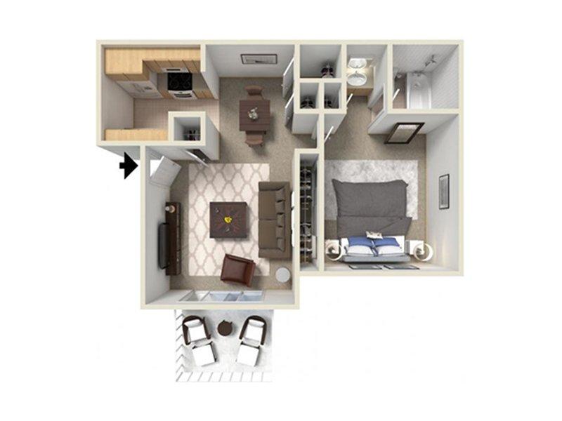 Juniper  Apartments Floor Plan 1b