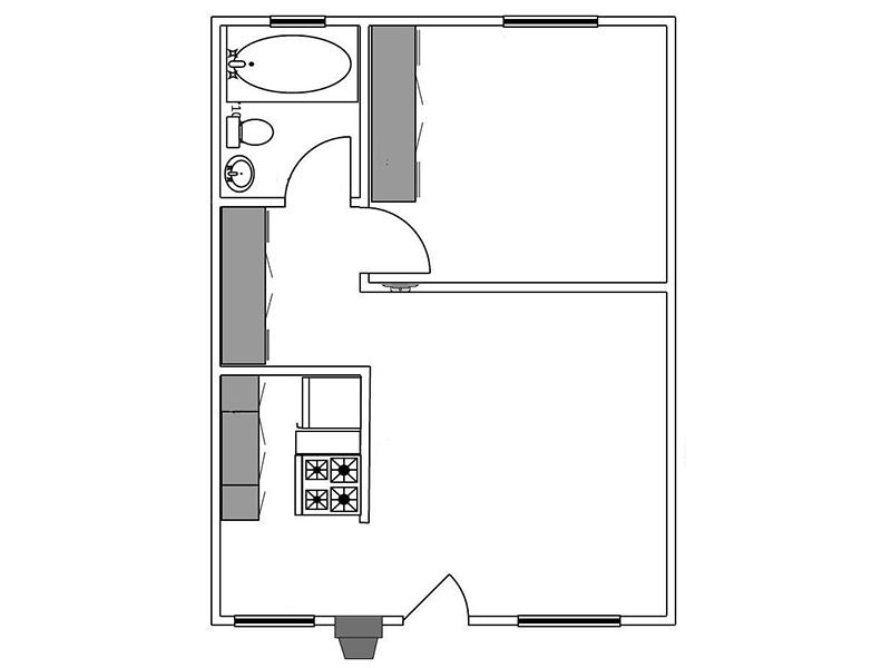 Sur Apartments Apartments Floor Plan 1 Bedroom 1 Bathroom Large