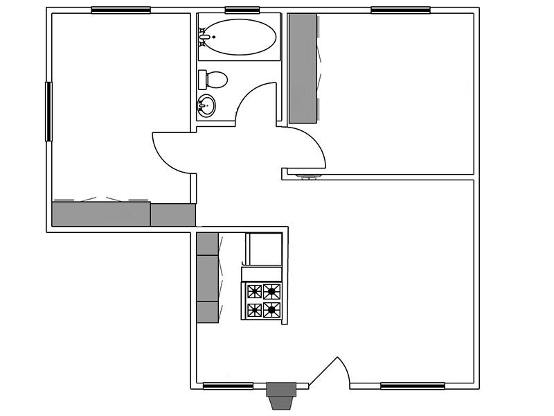 Sur Apartments Apartments Floor Plan 2 Bedroom 1 Bathroom