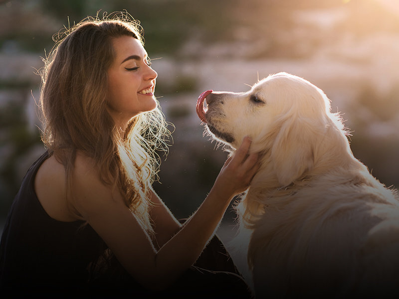 Woman with dog