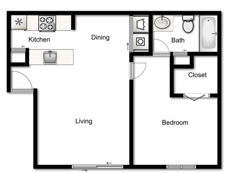 Medium 1 Bedroom 