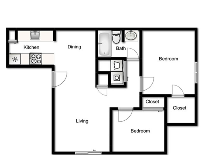 2 Bedroom 1 Bath