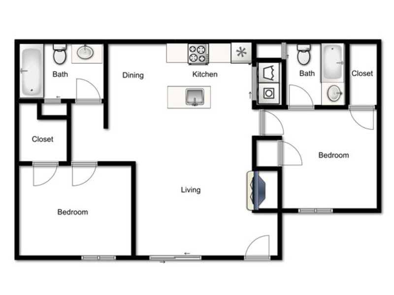 2 Bedroom 2 Bath