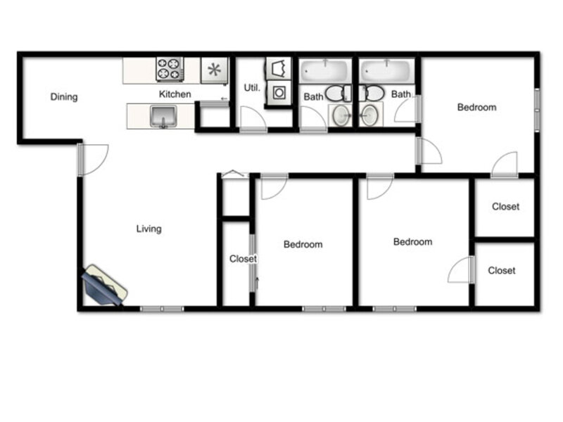 3 Bedroom 2 Bath