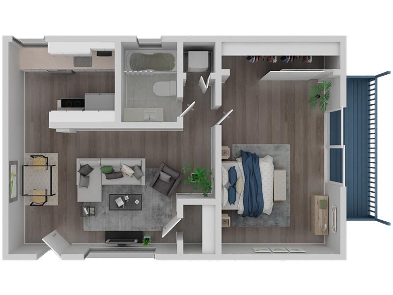 View floor plan image of 1 Bedroom 1 Bath Penthouse apartment available now