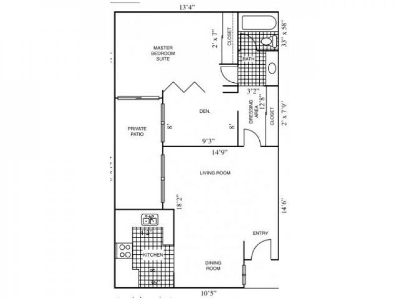 1x1 Floorplan at Horizon