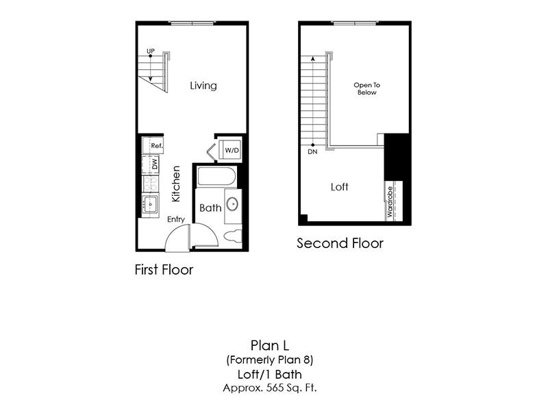 011-0C - Studio Loft floor plan at Monterey Station Apartments 