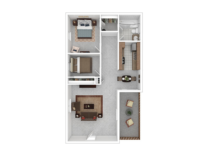 Anaheim Cottages Apartments Floor Plan 2x1