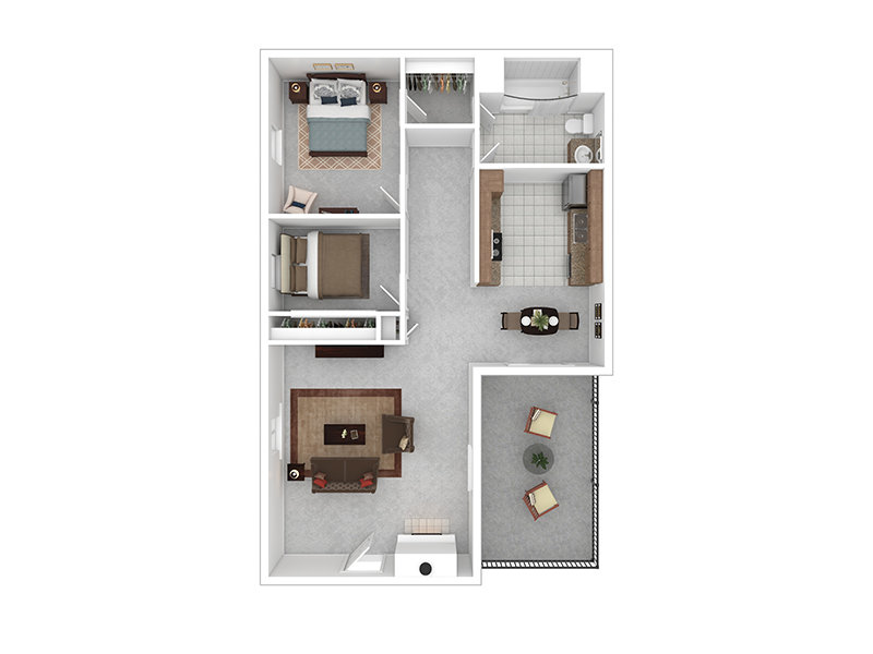 Anaheim Cottages Apartments Floor Plan 2x1 F