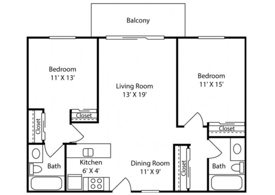 Floorplan for Atwater Cove Apartments Apartments