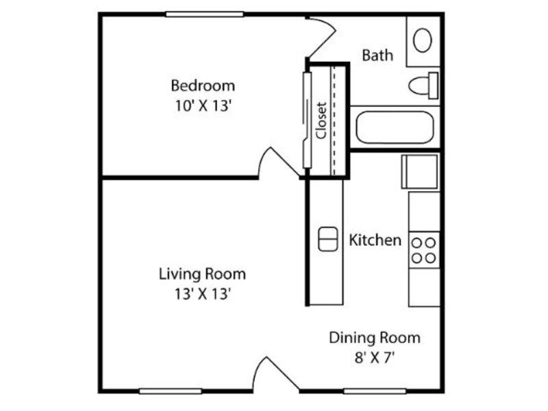 The Bow Floorplan at Atwater Cove Apartments