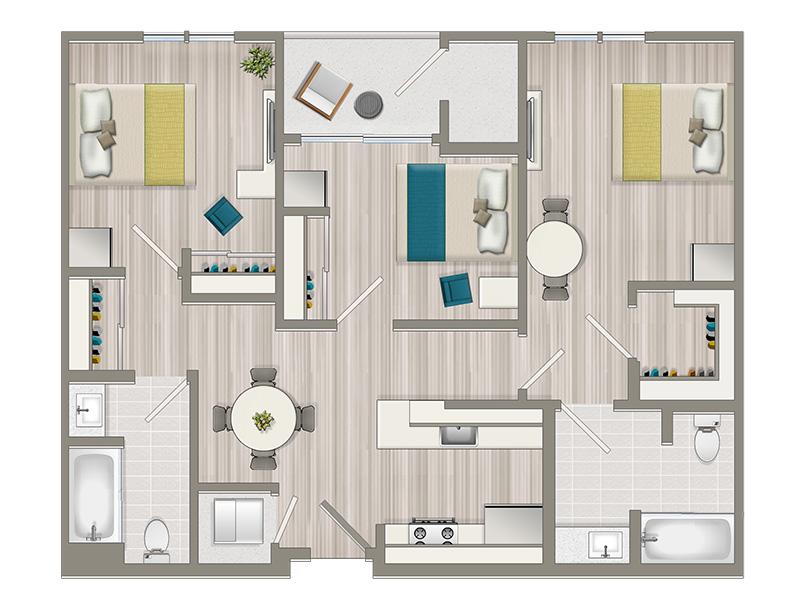 Co-Living Bathroom Studio Floorplan