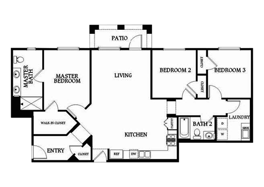 Floorplan for Placita Luxe Apartments