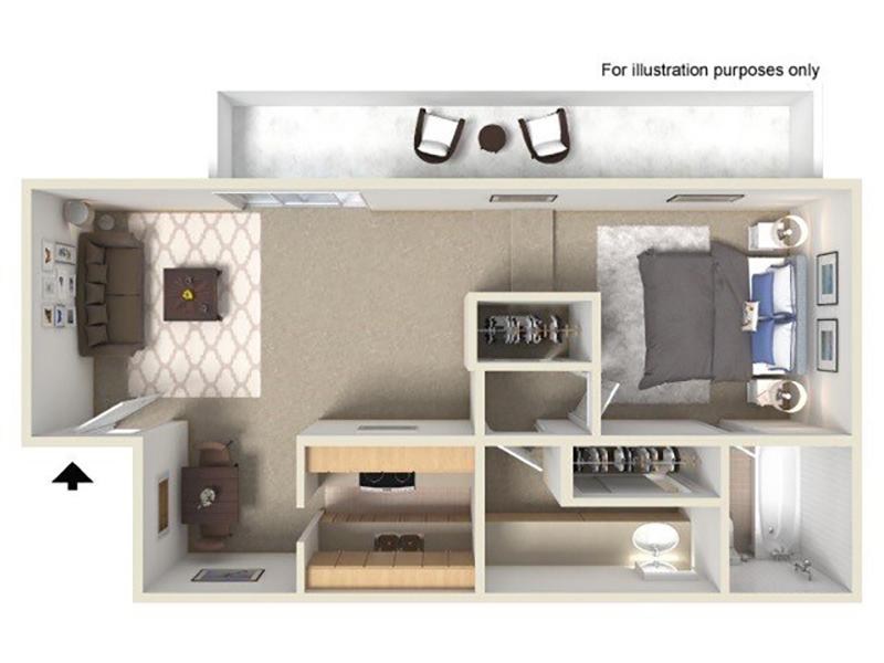 Amber Grove Apartments Floor Plan 1x1