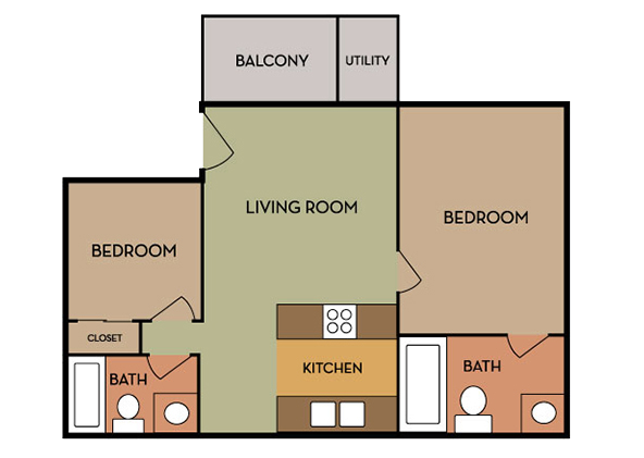 Floorplan for Hillside Terrace Apartments