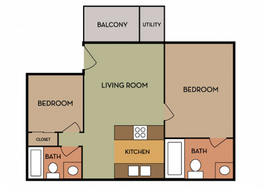 Floorplan for Hillside Terrace Apartments